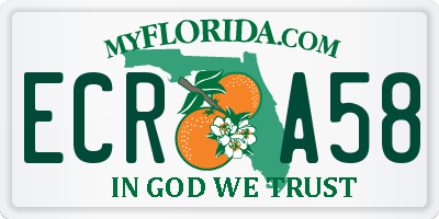 FL license plate ECRA58