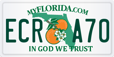 FL license plate ECRA70