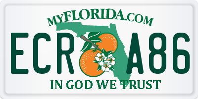 FL license plate ECRA86