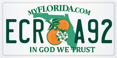 FL license plate ECRA92