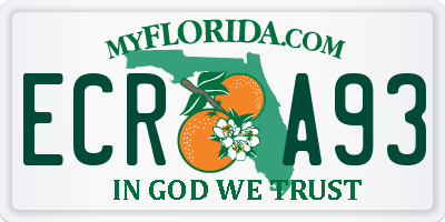 FL license plate ECRA93