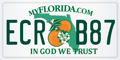 FL license plate ECRB87