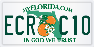 FL license plate ECRC10