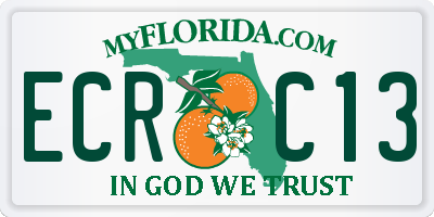 FL license plate ECRC13