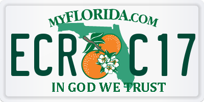FL license plate ECRC17