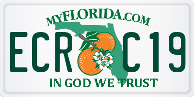 FL license plate ECRC19