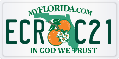 FL license plate ECRC21