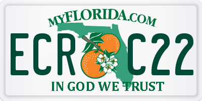 FL license plate ECRC22