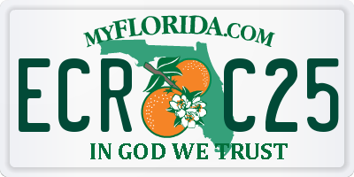 FL license plate ECRC25