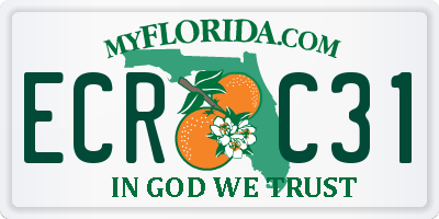 FL license plate ECRC31