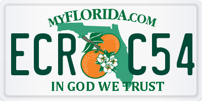 FL license plate ECRC54