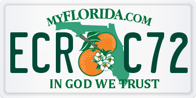 FL license plate ECRC72