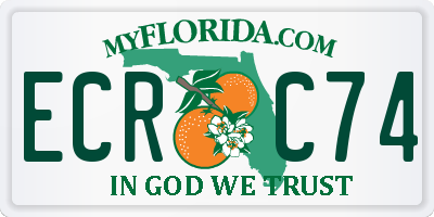 FL license plate ECRC74