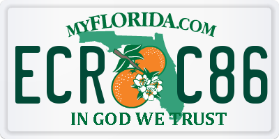 FL license plate ECRC86