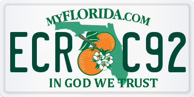 FL license plate ECRC92