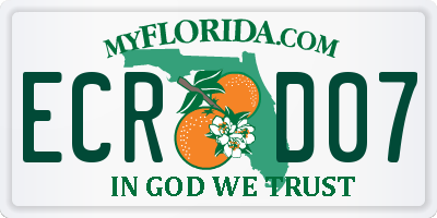 FL license plate ECRD07