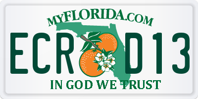 FL license plate ECRD13