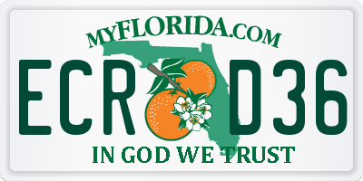 FL license plate ECRD36