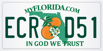 FL license plate ECRD51