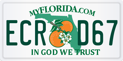 FL license plate ECRD67