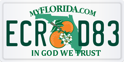 FL license plate ECRD83