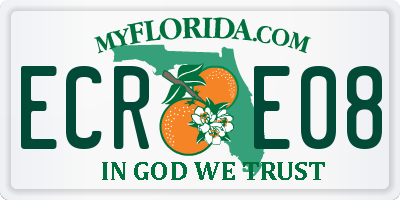 FL license plate ECRE08