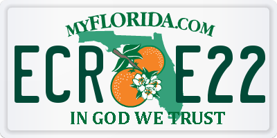 FL license plate ECRE22