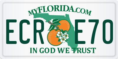 FL license plate ECRE70