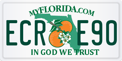 FL license plate ECRE90