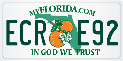 FL license plate ECRE92