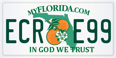 FL license plate ECRE99