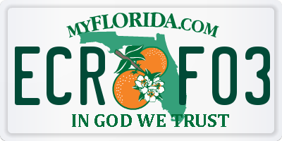 FL license plate ECRF03