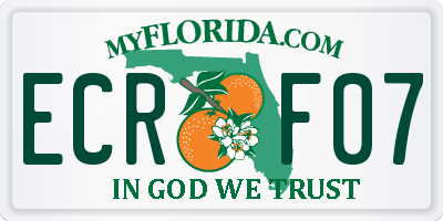 FL license plate ECRF07