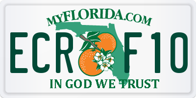FL license plate ECRF10