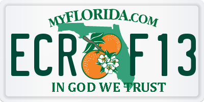 FL license plate ECRF13