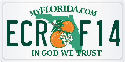 FL license plate ECRF14