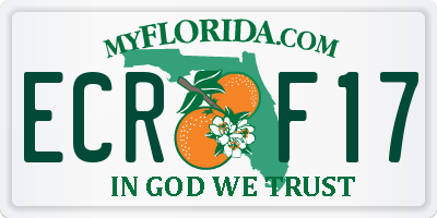 FL license plate ECRF17