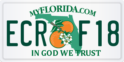 FL license plate ECRF18