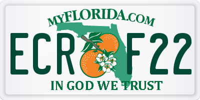 FL license plate ECRF22