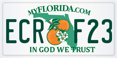 FL license plate ECRF23