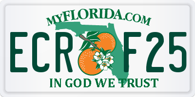 FL license plate ECRF25