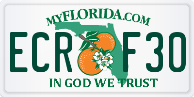 FL license plate ECRF30