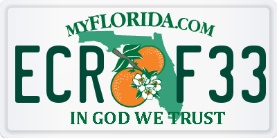 FL license plate ECRF33