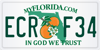 FL license plate ECRF34