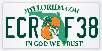 FL license plate ECRF38