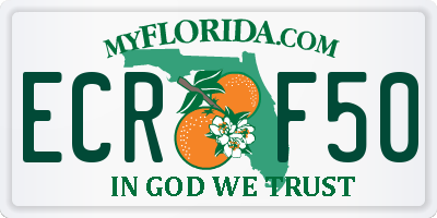 FL license plate ECRF50