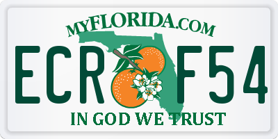 FL license plate ECRF54