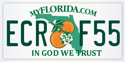 FL license plate ECRF55