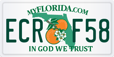 FL license plate ECRF58