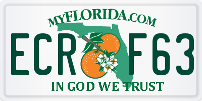 FL license plate ECRF63